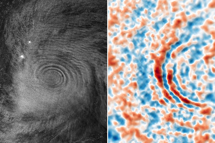 🌍 Tierra: Un tifón dibuja ondas en la atmósfera