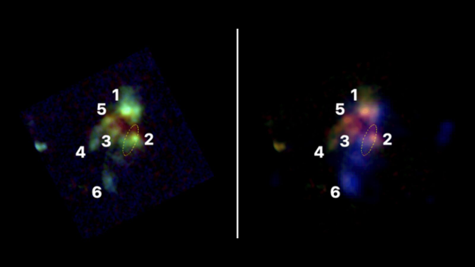 Espacio: Seis galaxias chocan en el universo temprano