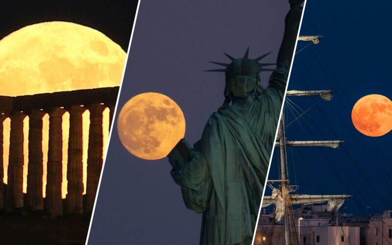 Astronomía: la Luna de Fresa rozó el horizonte