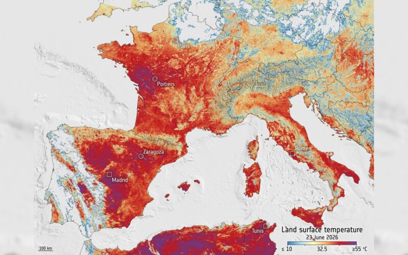 Clima: La ola de calor europea vista desde el espacio