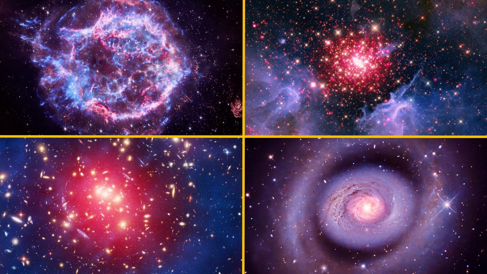 Espacio: Cosmos en rojo, blanco y azul