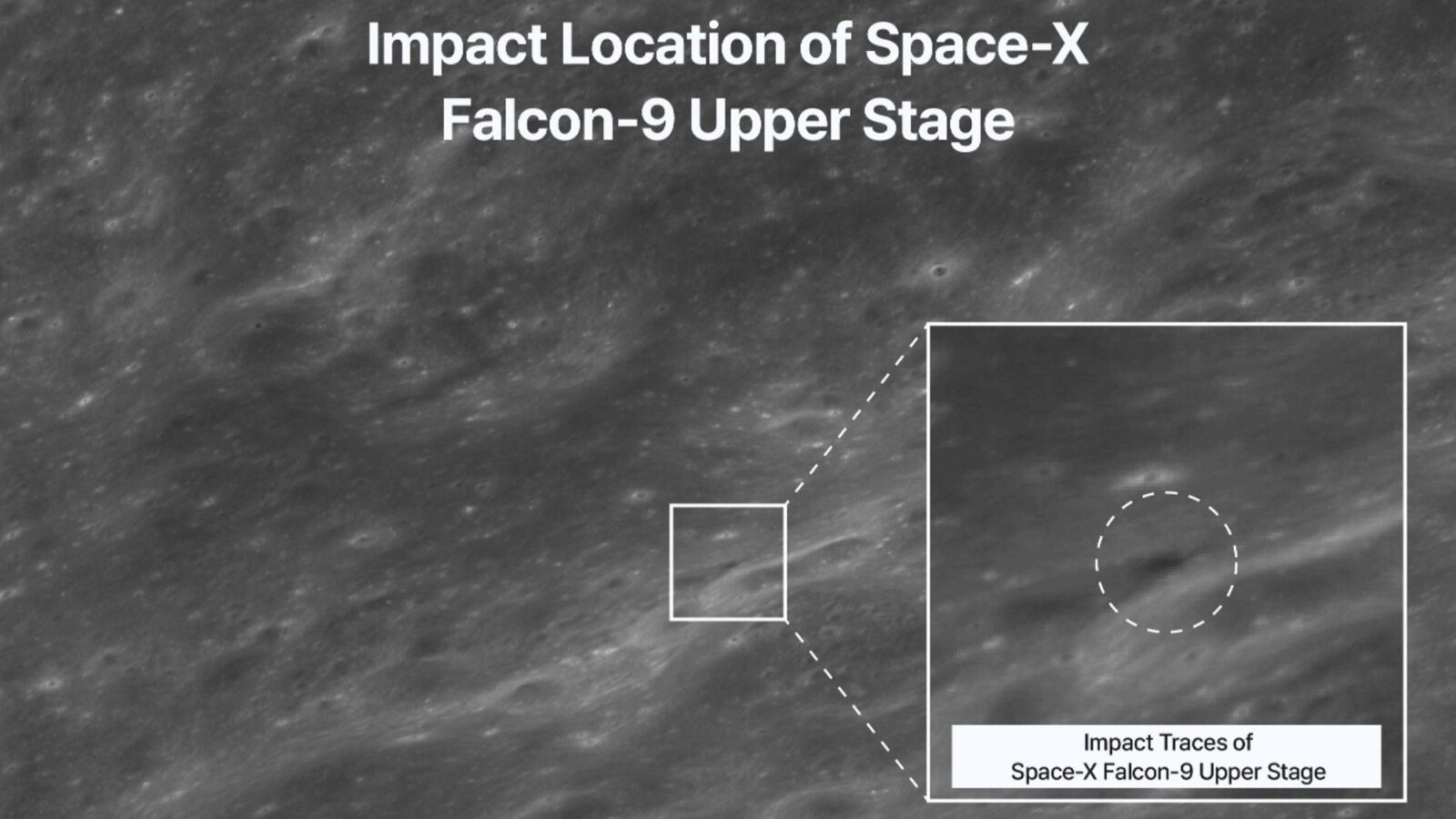 Espacio: Danuri localiza el cráter de un Falcon 9