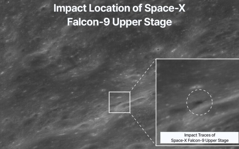 Espacio: Danuri localiza el cráter de un Falcon 9