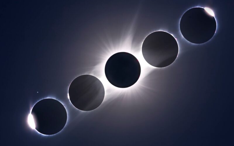 Espacio: Las cinco etapas del eclipse solar total