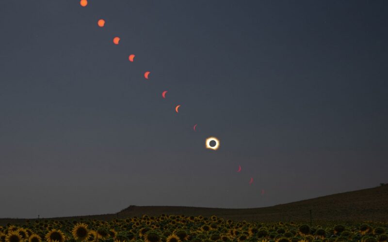 Astronomía: Girasoles bajo dos minutos de totalidad