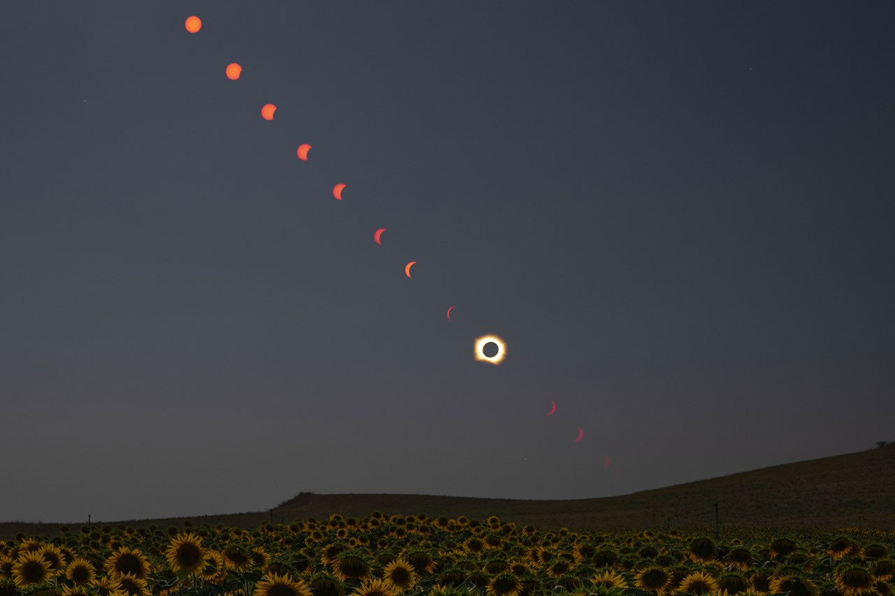Astronomía: Girasoles bajo dos minutos de totalidad