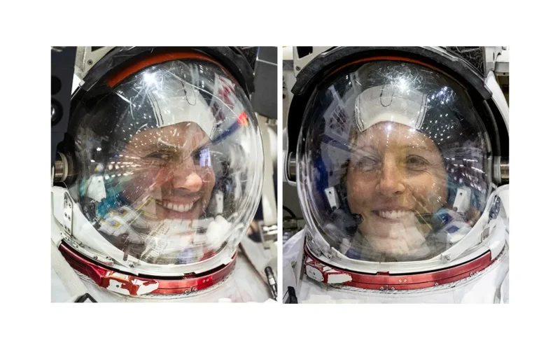 Espacio: Dos astronautas cambian una antena de la EEI