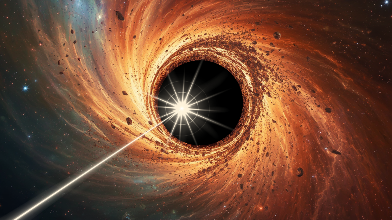 Espacio: Materia oscura curva un chorro lejano