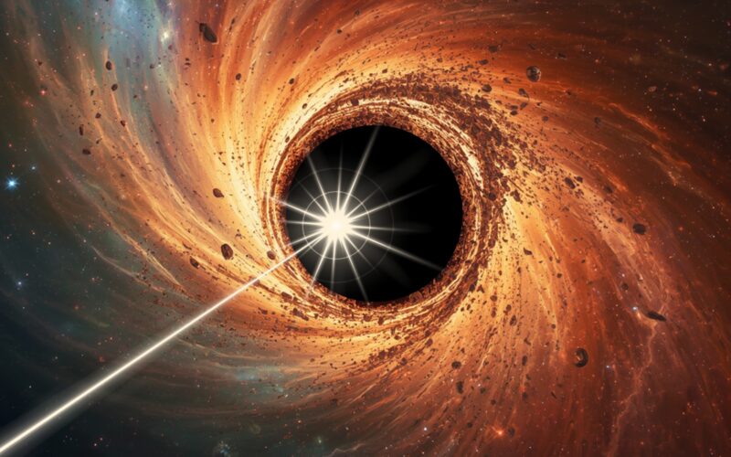 Espacio: Materia oscura curva un chorro lejano