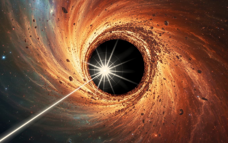 Espacio: Materia oscura curva un chorro lejano