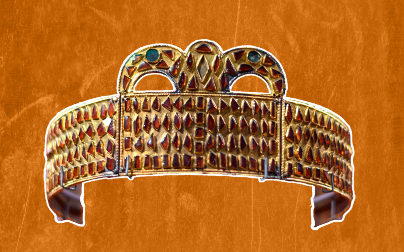 Arqueología: Una diadema huna entre oro y granates