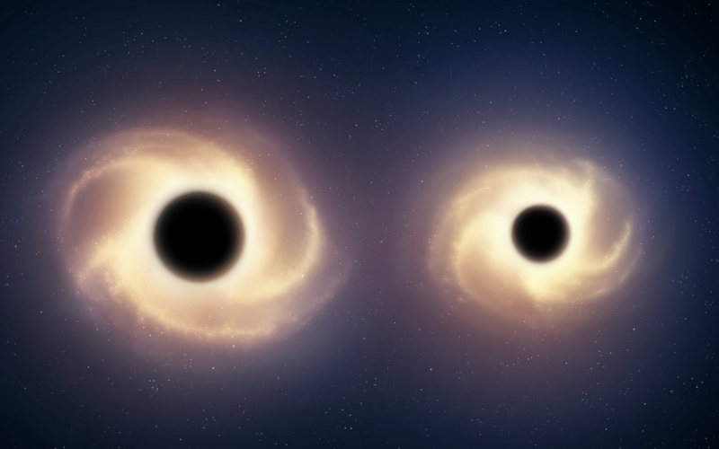 Espacio: Una pareja de agujeros negros muy temprana