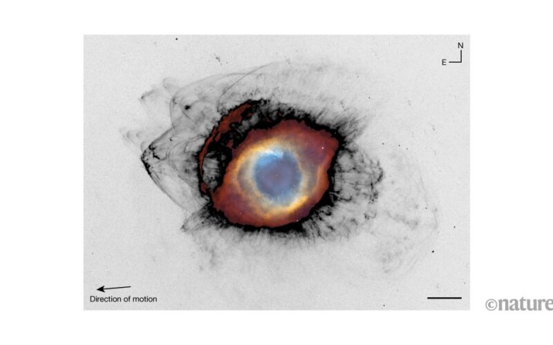 Espacio: Arcos de choque alrededor de una estrella moribunda
