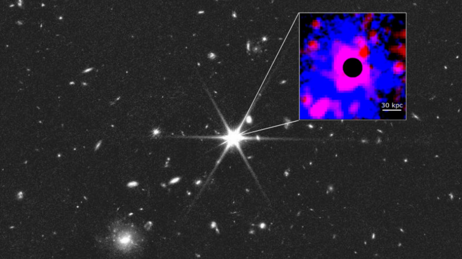 Espacio: Chandra capta el gas caliente de un cuásar temprano