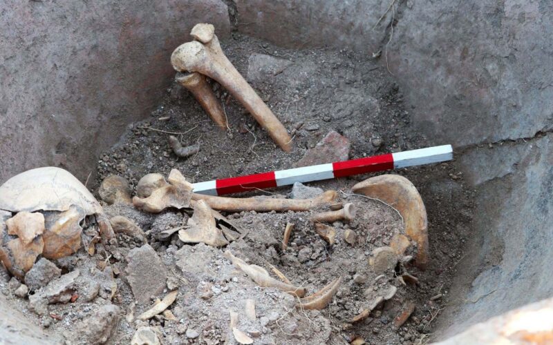 Arqueología: Un esqueleto en una gran vasija romana