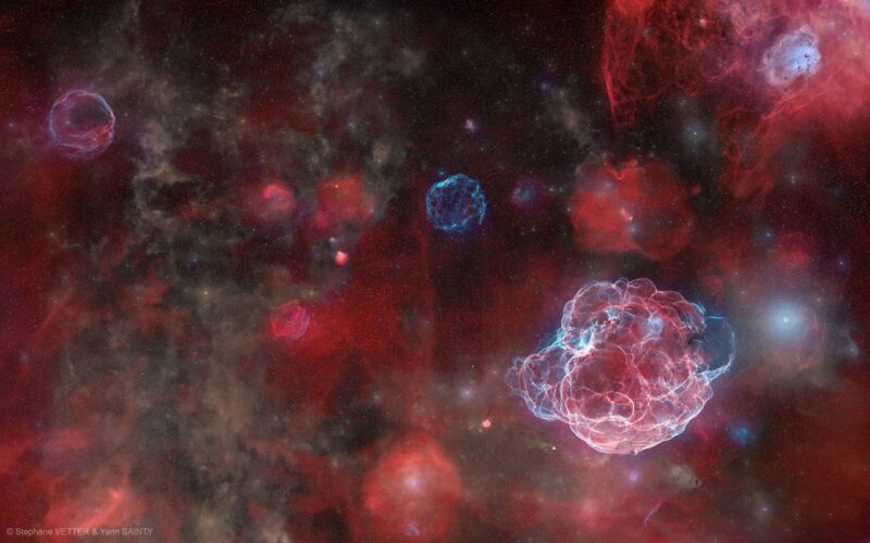 Espacio: Cinco supernovas dejan sus huellas en Auriga