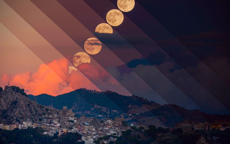 Espacio: La Luna de la Cosecha sobre el Etna