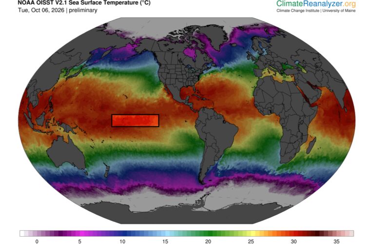 Clima: El Pacífico central apunta a un récord térmico