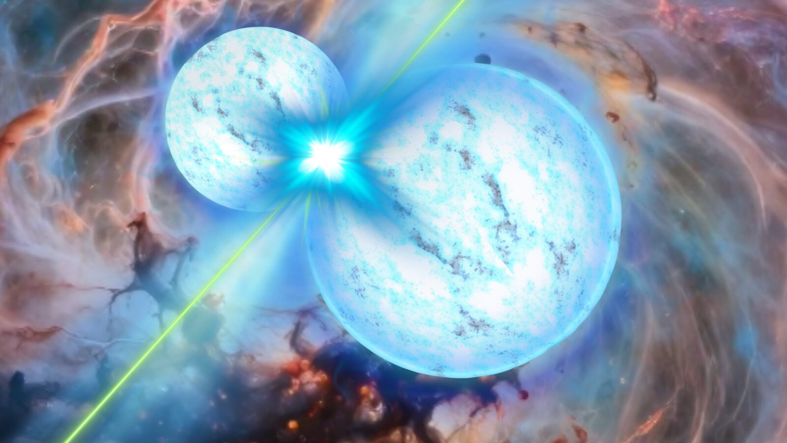 Espacio: Un destello podría delatar dos estrellas de neutrones