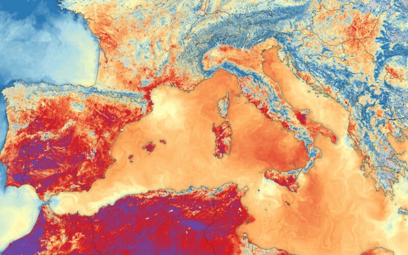Clima: Un mapa reúne el calor de tierra y mar