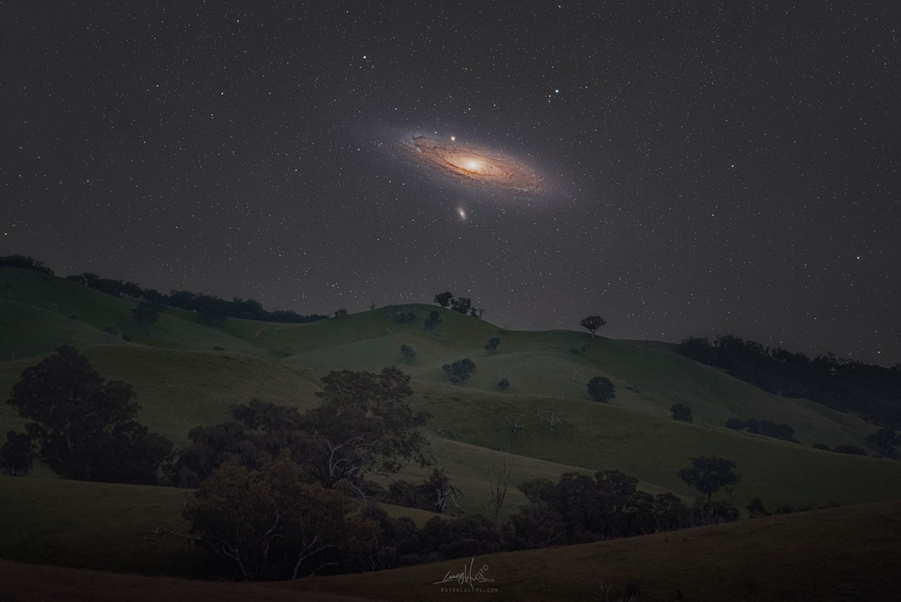Espacio: Andrómeda ocupa casi seis lunas sobre Australia