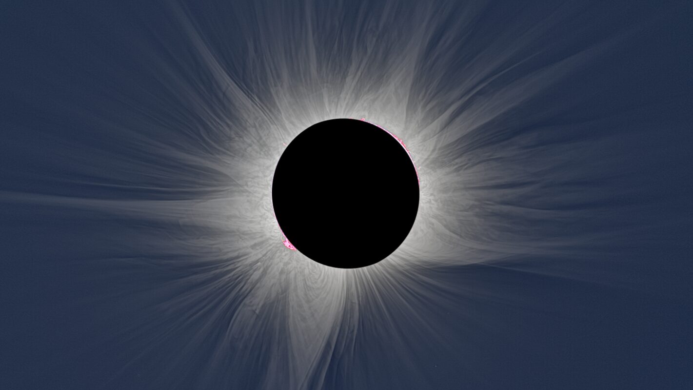 Espacio: Un eclipse muestra remolinos y un agujero coronal