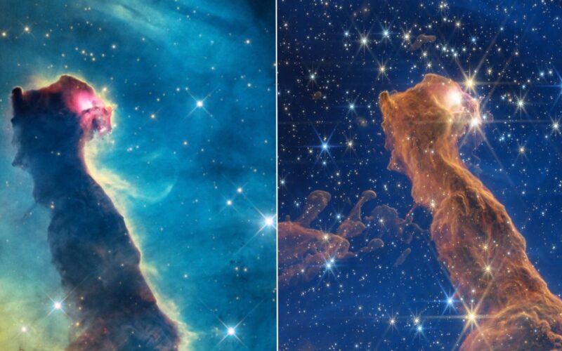 Espacio: Dos telescopios retratan una cabeza de gato cósmica