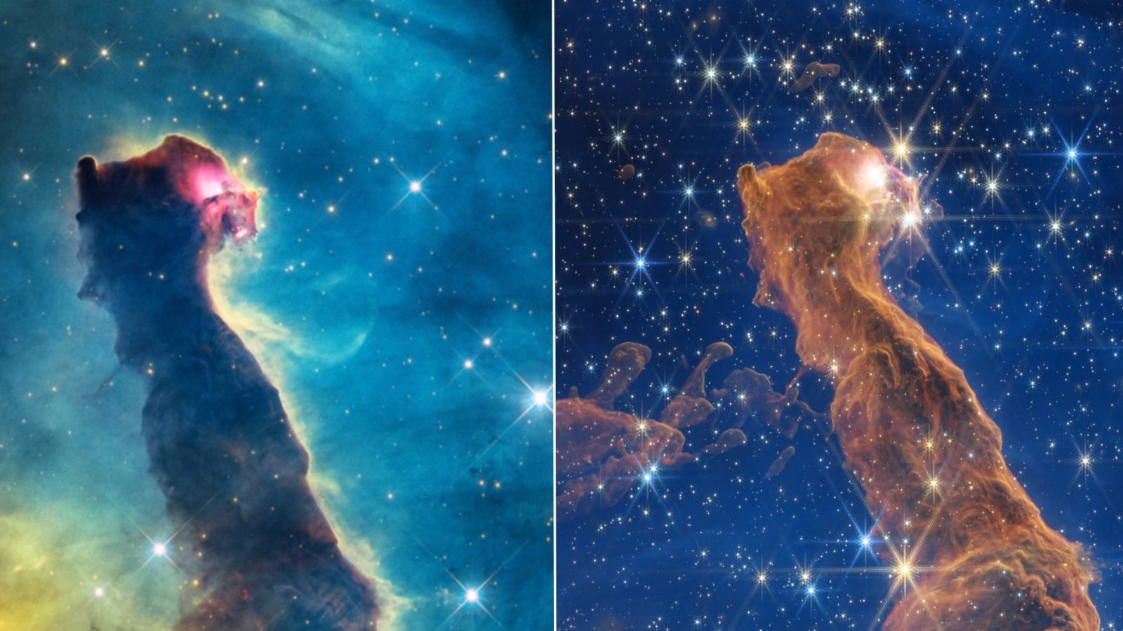 Espacio: Dos telescopios retratan una cabeza de gato cósmica