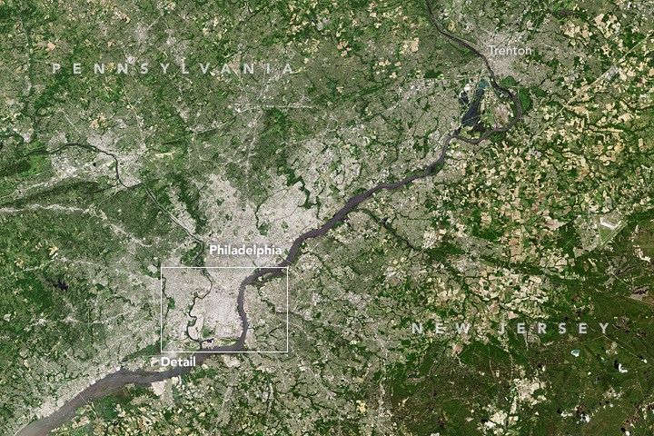 Tierra: Filadelfia vista desde Landsat 8